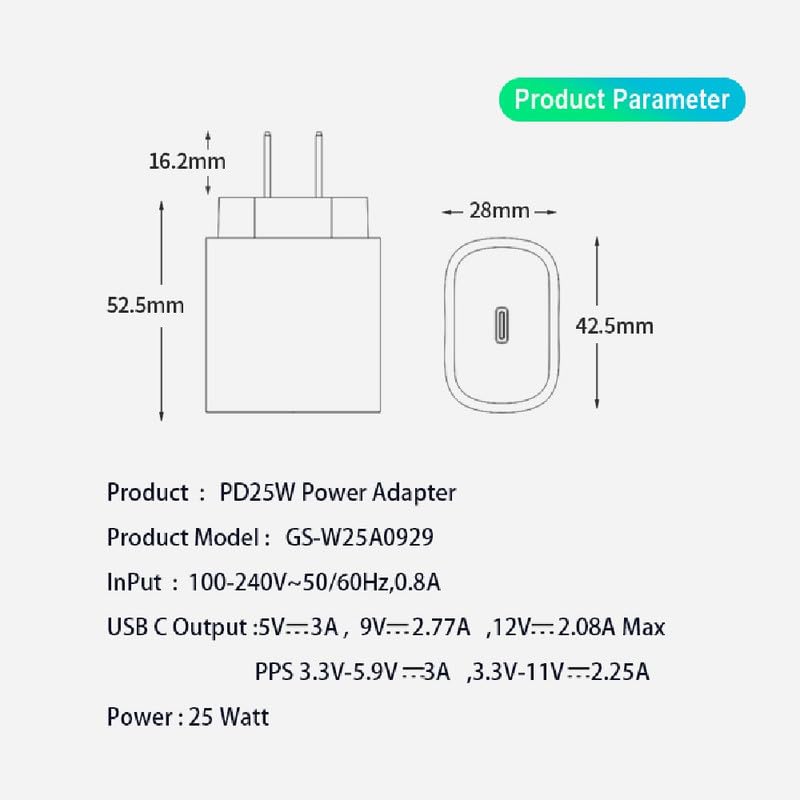 Image of 25W Type-C Super Fast Charger Compatible for Samsung Galaxy S23 Ultra /S23 /S23 Plus /S22 Ultra /S21 Fe 5GMobile Phone Charging True PD Adapter [Quick Charge] Adaptive Wall Charger - 25 Watt (White)
