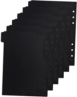6 Peças A5 Caderno Preto Fichário Abas Coloridas Cadernos Pretos Divisórias De Papel Fichário Separadores Divisores De Fichário De Orçamento A5 Divisores De Bloco De Notas NOLITOY