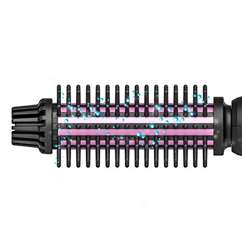 Berta 3In1 Hair Brush Iron Professional Hair Curling Iron&Hair Straightener&Hair Curler Brush Ceramic Hot Brush, Negative Ionic Dual Voltage For Travel #TOP4