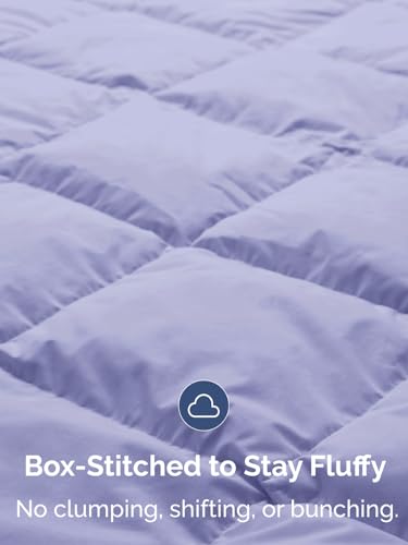Image of Cal King Size, Lavender Alternative Down Comforter - Warm, Lightweight & Breathable Hotel Quality Bedding for Men, Women, Kids & Teens - All Season Oversized Cooling Microfiber Duvet Insert Comforter
