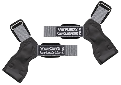 Image of Versa Gripps Pro, Made in USA, Wrist Straps for Weightlifting Alternative, Best Training Accessory, R /L, Silver