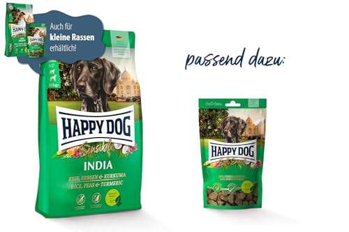Happy Dog Sensible India - M - Trockenfutter, Hundefutter - Geschmacksrichtung Reis, Erbsen & Kurkuma - 2x10kg