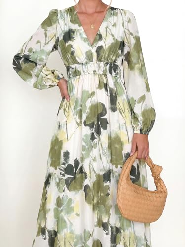 Image of Maxigerui Women's Long Sleeve Floral Maxi Dress 2026 Spring Summer Wedding Guest Dress