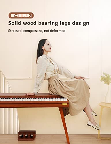 SHEIRIN digital pianos 88 key weighted electric piano keyboard 3 pedal full size hammer action heavy weighted beginners learning drawer type furniture instrument music SR-PH80 (Wood Color) SHEIRIN digital pianos 88 key weighted electric piano keyboard 3 pedal full size hammer action heavy weighted beginners learning drawer type furniture instrument music SR-PH80 (Wood Color)