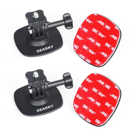 SEASKY 2-Pack Flexible Adhesive Helmet Mount for Action Cameras
