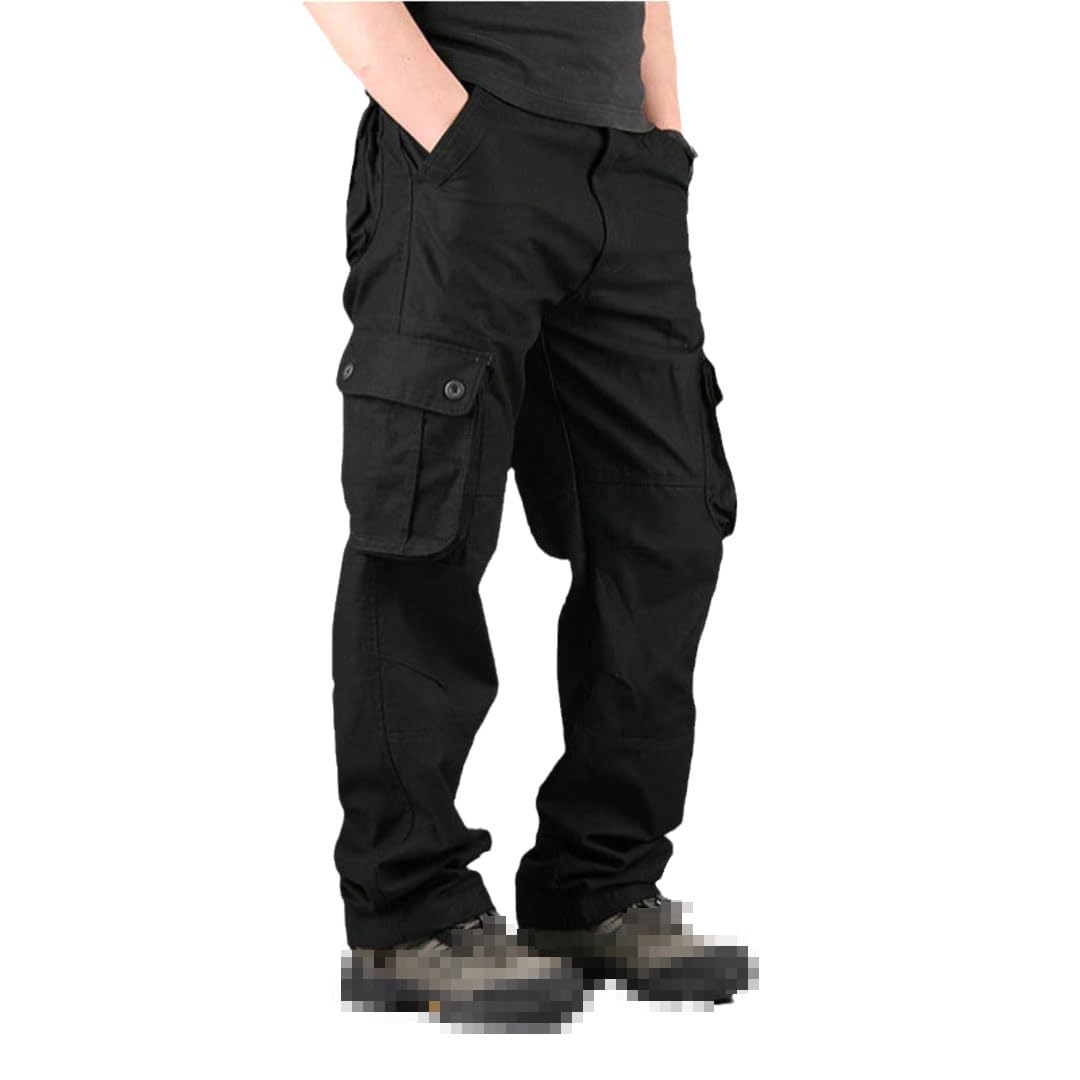 Vogrtcc Pantaloni Cargo da Uomo in Cotone Multi Tasche Casuali Pantaloni Tattici Militari Outwear Pantaloni Dritti Larghi