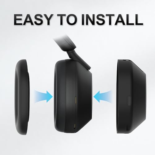 Aiivioll 3 Set Case Cover for Sony WH-1000XM5 Headphones, Embody EarPad Covers/Ear Cup Covers/Headband Cover, Sweat-Proof Soft Silicone Headphones Accessories (Black) by Aiivioll - Image 5