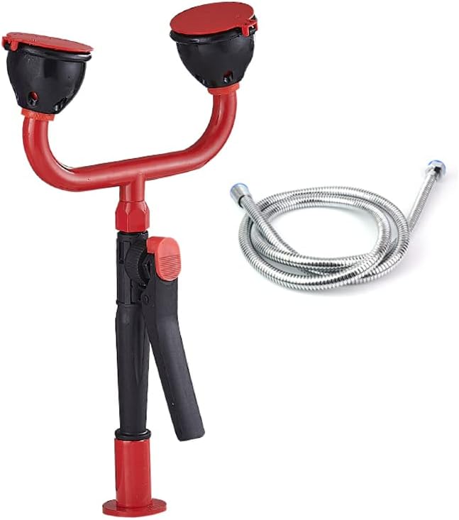 Emergency Eyewash Station, Handheld Eyewash Dual-Port Emergency Shower Spray Vertical Desktop Industrial Device Mist Nozzle,