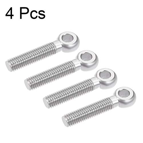 Image of uxcell M10 x 50mm 304 Stainless Steel Machine Shoulder Lift Eye Bolt Rigging 4pcs