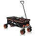 Produktbild SAMAX Bollerwagen Handwagen Kühltasche Gartenwagen Strandwagen Klappbar Faltbarer Bollerwagen Transportwagen Offroad Cool - Schwarz/Orange