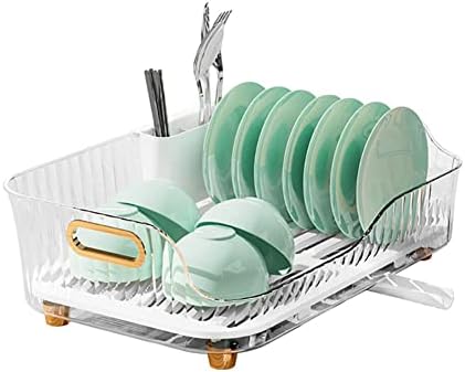 MYBAQ,Dish Drying Rack with Drainboard,Dish Drainers,Dish Racks for Kitchen Counter,Dish Rack,Draining Rack,Plastic,Suitable for Bowls, Plates, Cups, Spoons, Chopsticks