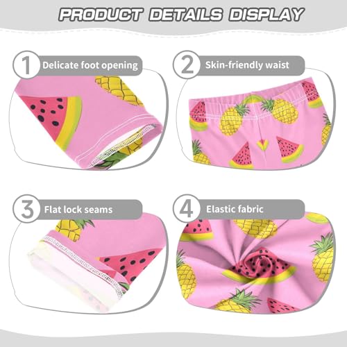 Pineapple Watermelon Print Girls Leggings Soft Stretch Workout Yoga Dance Pants for Kids Casual Tights3