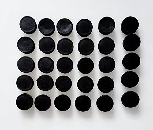 Image of 30 Pcs 1 inch Inch (25 mm) Round Plastic Hole Plugs, Black End Caps ,Inserts for Metal Tubing, Hardware Plugs, Fences, Glide Protection from Chair Legs and Furniture