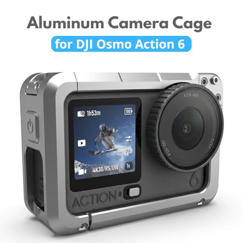 Image of Yantralay Metal Cage for D JI Os mo Action 6 | Aircraft-Grade Aluminum Protective Frame with Cold Shoe, 1 /4 Thread & Quick-Release Battery Access | OSMO Action 6 Accessories