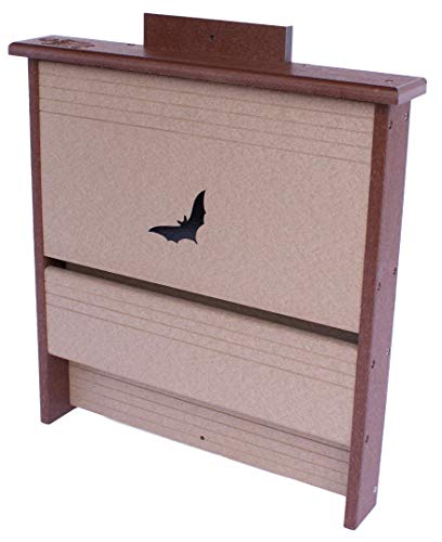 AmishToyBox 20 Colony Bat House, Eco-Friendly Poly Lumber (Milwaukee Brown/Weathered Wood), Amish-Made