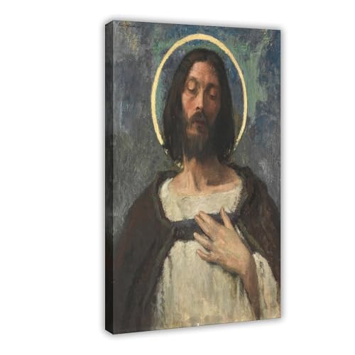 Impression sur toile Jésus Christ Gari Melchers cadre suspendu pour coin prière et salon zen