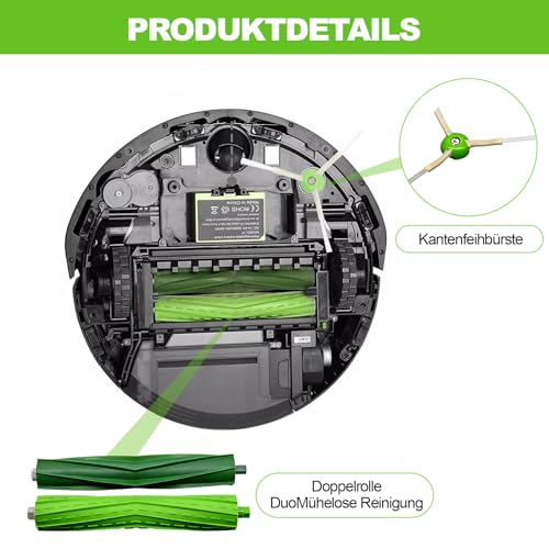 Ersatzteile für iRobot Roomba Ersatz Zubehör Kompatibel mit iRobot Roomba, i7 E5 E6 Combo i5 J5+ i7+ i6 i8 i1 + i3 Evo i4 Plus E & I Serie Staubsauger