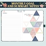 2026 Diary - A5 Diary 2026 Week to View from January to December 2026, for Work or Study, Notes&Mission Board, 'Pinecone' Hardcover, Elastic Closure (A5 Size) - Image 6