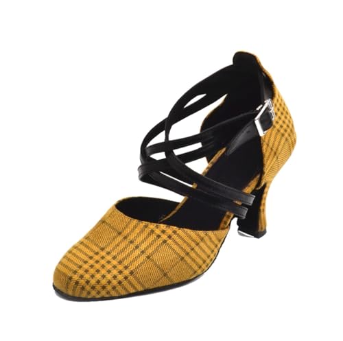 Sandales compensées femme au design Style2 Yellow en taille 35.5 EU finitions luxe