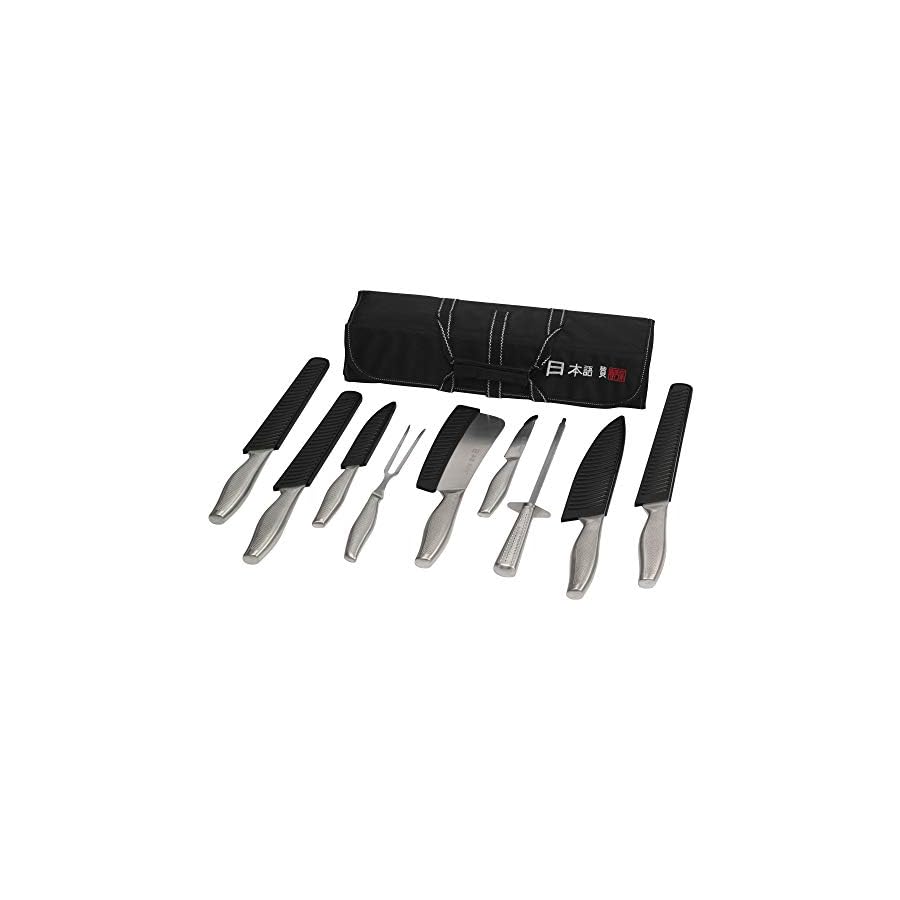 Ross-Henery-Professional-10-Piece-Stainless-Steel-Chefs-Knife-Set-Kitchen-Knives-in-Roll-Case Ross Henery Professional 10 Piece Stainless Steel Chef's Knife Set/Kitchen Knives in Roll Case