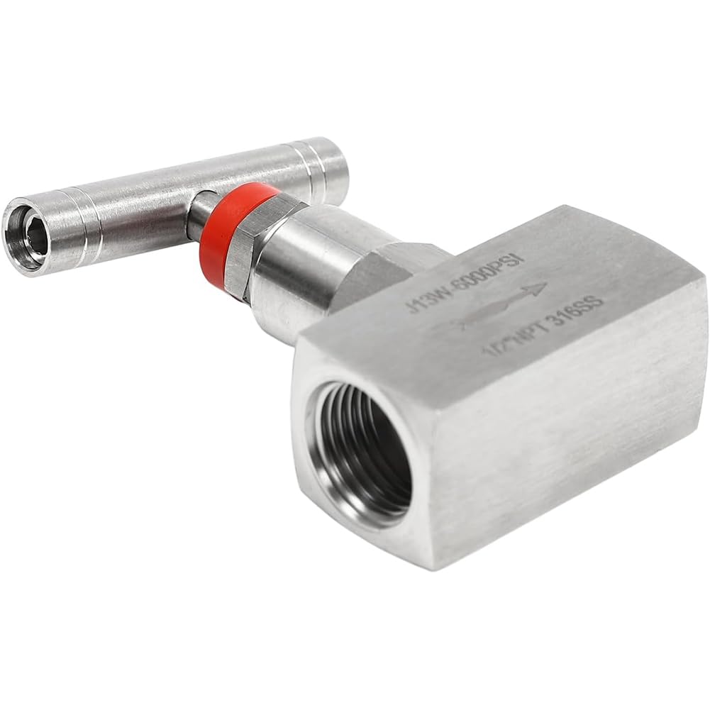 Edelstahl 316 Gerades Nadelventil, 2 Anschluss Hydraulisch Durchflussregelventil, 5 Größen NPT Anschluss Mit Innengewinde, Bis Zu 6000PSI, Für Rohrleitungsbedarf, 3/8 in