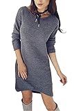 Elegantes Strickkleid mit Rollkragen und niedriger Kragen, figurbetont langarm Minikleid aus weichem Strick. Der Strickstoff ist durch das elastisch und dadurch liegt das Kleid auf dezenter und angenehmer Weise an dem Körper.