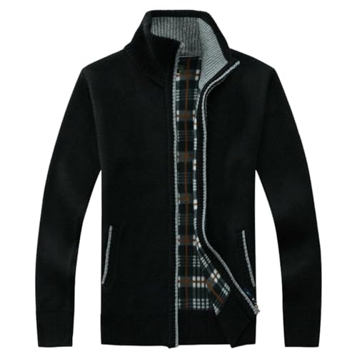 Cárdigan de punto con cremallera chaqueta de abrigo informal gris de hombre
