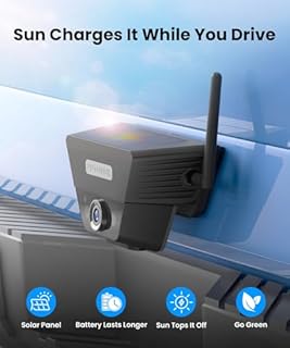 AUTO-VOX Wireless Backup Camera Solar Magnetic: 1-Min DIY Install, 5" 1080P Hd Dual Channel Monitor, Protective Carry Case, Stable Signal, IP69 Waterproof Back Up Systems Camera for Truck,Car,Trailer