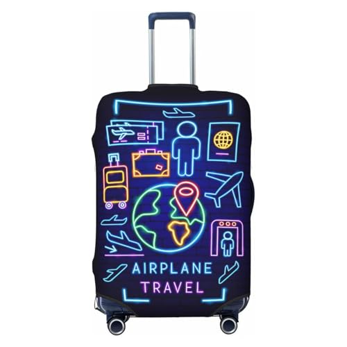Airplane Travel Concepts Travel Luggage Cover Fits 18-32 Inch Luggage, Washable Suitcase Cover Protector with Concealed Zipper for Wheeled Suitcase Tsa Approved