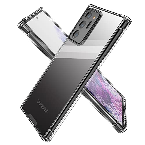 KIOMY Clear Case for Samsung Galaxy Note 20 Airbag Corners Shockproof Bumper Protective Phone Cover, Hybrid Design Hard PC Back with Flexible TPU Frame