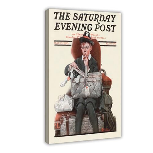 Décoration murale WCYB Stowaway Norman Rockwell cadre tableau toile 30x45cm