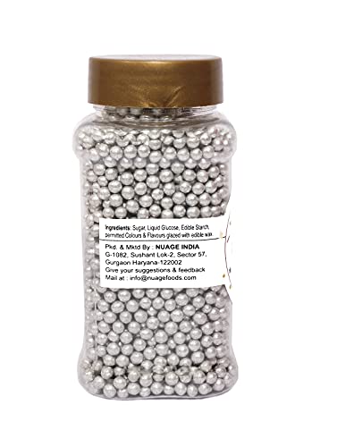 Image of foodfrillz Silver Balls and Golden Balls, (125 g x 2) Sprinkles for Cake Decoration