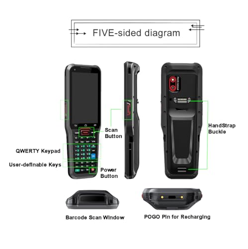 Vanquisher Long Range Barcode Scanner Android 13 PDA Scanner Handheld Data Terminal with WiFi & 4G LTE, IP66 Rated Waterproof & Dustproof, for Enterprise Mobility, Warehousing & Logistics - Thumbnail 4