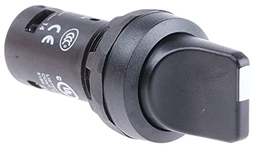 ABB C2SS1-10B-11 Compact Selector Switch, 2-pos Fixed B&C, Short handle, Black, Non-Illuminated, Black Plastic, 1NO+1NC (ABB1SFA619200R1076)