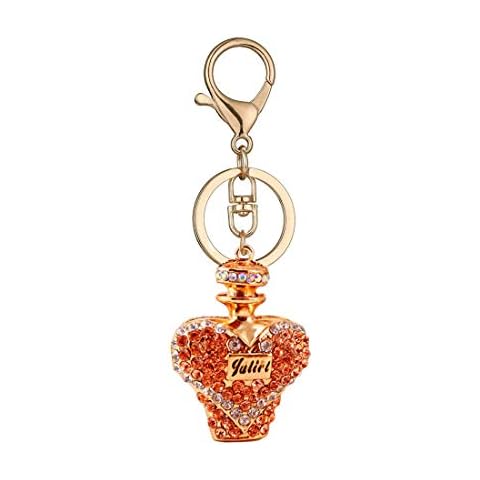 DYbaby Adorable Polychrome Crystal Keychain Shining Handbag Buckle Decoration for Girls' Collection (Perfume bottle-Coffee) Cover