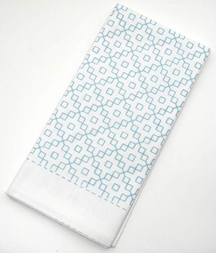 Image of Yokota Daruma Sashiko Cloth Sashiko Fabric - Pre-Printed Sashiko Sampler - White with English Instruction Inside (White Dahlia)