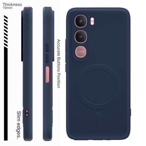Image of Pikkme Back Cover for Vivo Y31 5G Soft Matte Silicone Mag-Safe Design (Mag-Safe Not Support) Camera Protection | Slim Fit Bumper Cover (Blue)