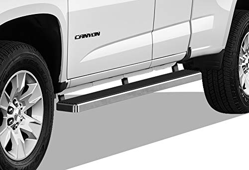 APS (304 Stainless Steel Polished Silver 5 inches Running Boards Nerf Bars Side Steps Compatible with Chevy Colorado GMC Canyon 2015-2025 Crew Cab
