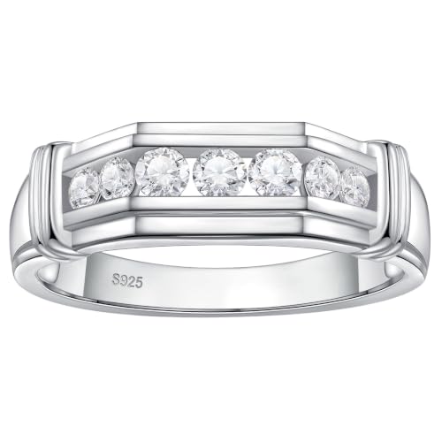 Siyoupin Mens Lab Grown Diamond Wedding Band 925 Sterling Silver Ring Sz 12
