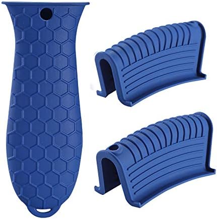 Vanblue 3Pcs Silicone Pot Handle Holder Pot Handle Sleeves Cast Iron Skillet Holders Cover Non Slip Hot Pot Pan Handle Covers Heat Resistant Potholder Cookware Handles for Cast Iron Skillet (3PCS)