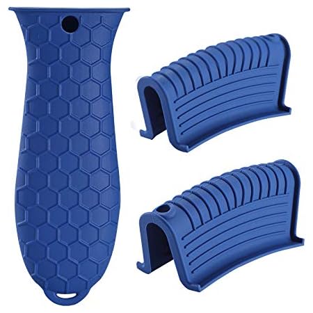 3Pcs Silicone Pot Handle Holder Cast Iron Skillet Holders Cover Non Slip Hot Pot Pan Handle Cover Sleeve Heat Resistant Potholder Cookware Handles for Cast Iron Skillet Metal Frying Pans Oven