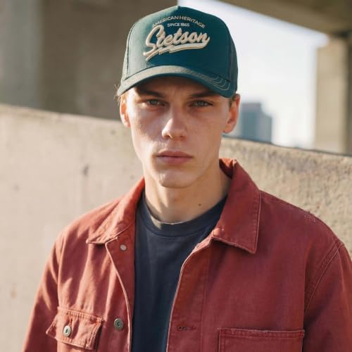Image of Stetson American Heritage Trucker Cap Men Breathable Mesh Snapback Summer Winter