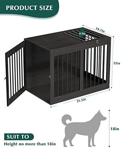 Furniture-Style-Dog-Crate-Wooden-Dog-Crate-End-Table-Double-Doors-Dog-Kennels-Indoor-Modern-Decorative-Dog-Crates-Furniture-Dog-Cage-Side-Table-Chew-Proof-Easy-to-Assemble- Modern Decorative Dog Crates