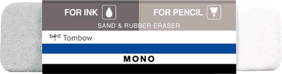 Tombow MONO Sand & Rubber Gomma combinata per matita e inchiostro, gomma naturale, senza PVC