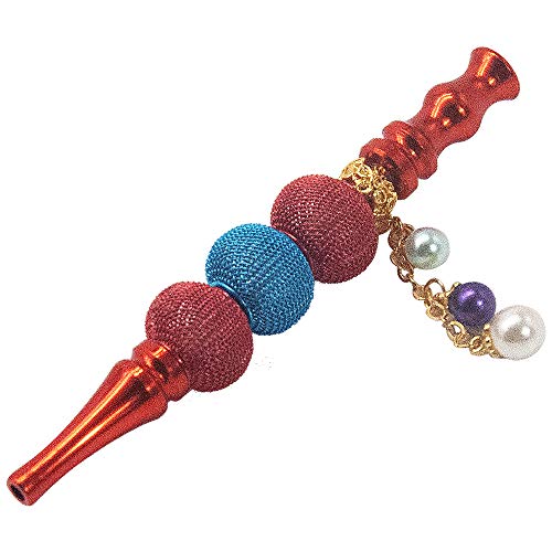 HKYMBM Couleur Strass Narguilé Conseils Embouchure, Peut-Être Assemblées Ou Démontées Porte-Cigarettes en Métal Strass Buse avec Perles De Filtre Buse,A Cover