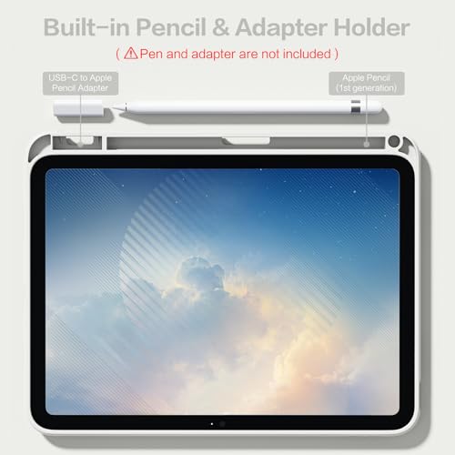Image of Wenlaty Compatible with iPad (A16) 11th Generation Case 11 Inch 2025, for iPad 10th Generation Case 10.9 Inch 2022 with Pencil Holder, Trifold Stand Protective Clear Back Shell, Auto Wake /Sleep, Gray