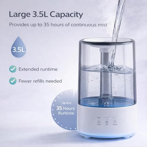 Image of Smart Ultrasonic 3.2L Air Humidifier for Room moisture Ultrasonic Fragnance Humidifiers Cool Mist for Dryness Aromapathey Essential Oil Diffusers for Home,Office,Spa,Nursery & Baby