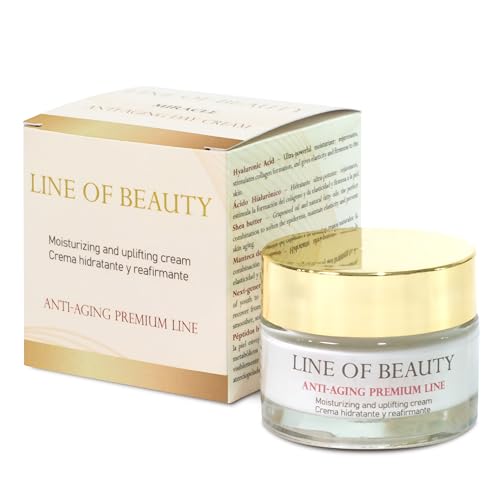 CREMA Facial MIRACLE 40+ Efecto Lifting Inmediato y Tensor, Antiedad con Péptidos Ácido Hialurónico, Hidratante Anti-Arrugas Reafirmante, Día y Noche 50 ml Onyxlab Fabricado en España