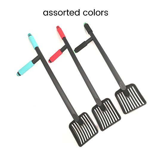 DuraScoop Long Handle Cat Litter Scoop Assistive, Adaptive for Scooping from Sitting Position, Durable Carbon-filled Nylon, Baton style side handle