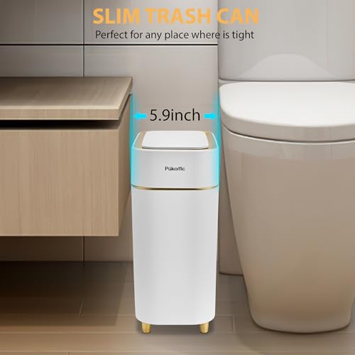 Image of Pukomc Automatic Small Sensor Trash Can with Touchless Lid